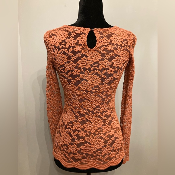 (3 for $50) Ginger-Coloured Lace Long-Sleeve Top - Picture 2 of 4